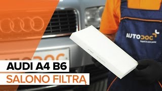 Kaip pakeisti Oro filtras, keleivio vieta AUDI A4 (8E2, B6) - vaizdo vadovas