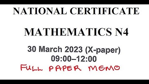 MATHEMATICS N4 MARCH 2023 MEMO @mathszoneafricanmotives
