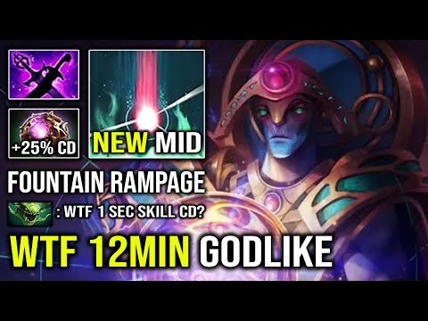 WTF 12Min Godlike Solo Mid Oracle 1 Sec Cooldown Purifying Flames EZ Rampage Dota 2