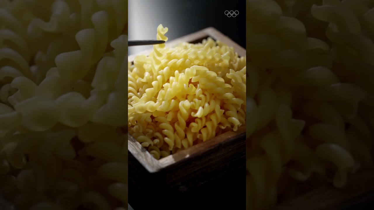 Up, close and personal with the Olympic Rings shaped pasta!