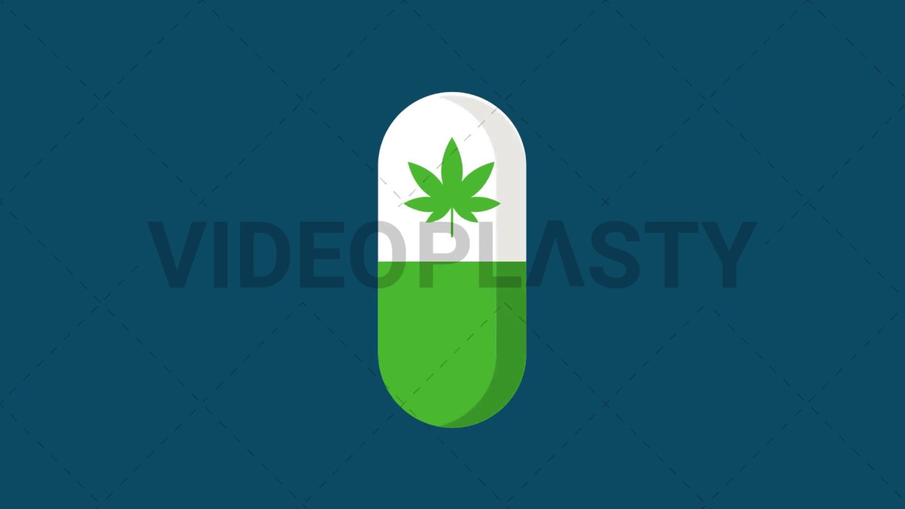 Marijuana THC Green Capsule Icon Stock Animation [MOV & GIF]