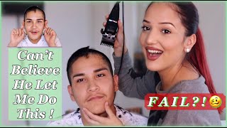 CUTTING MY BOYFRIENDS HAIR while in quarantine FOR THE FIRST TIME!