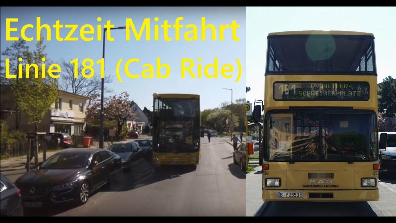 Echtzeit Mitfahrt mit dem Traditionsbus 3550 auf der BVG Linie 181 (Cab Ride)