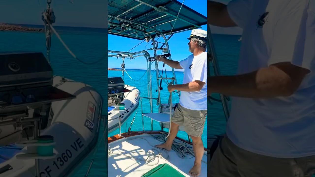 Before vs.  Now: How We Store Our Dinghy Now #liveaboardsailing #sailingcouple #sailboatlife