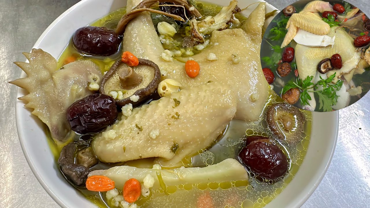 Hầm Gà theo cách này vừa ngon vừa bổ cho sức khoẻ, Gà hầm thuốc Bắc và ngải cứu./Bếp Của Em.