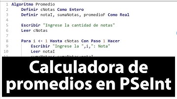 Calculadora de promedios en PSeInt