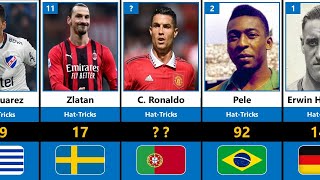 Most Hat-tricks Scorers in All Time Football History | Football Comparison