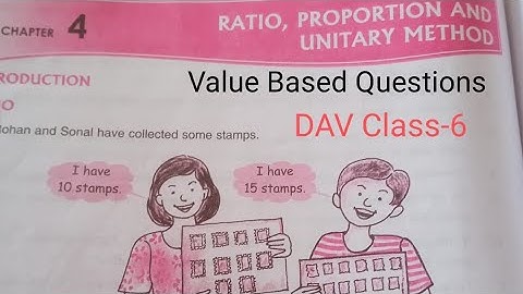 Value Based Questions (Ratio, Proportion & Unitary Method) DAV Class-6