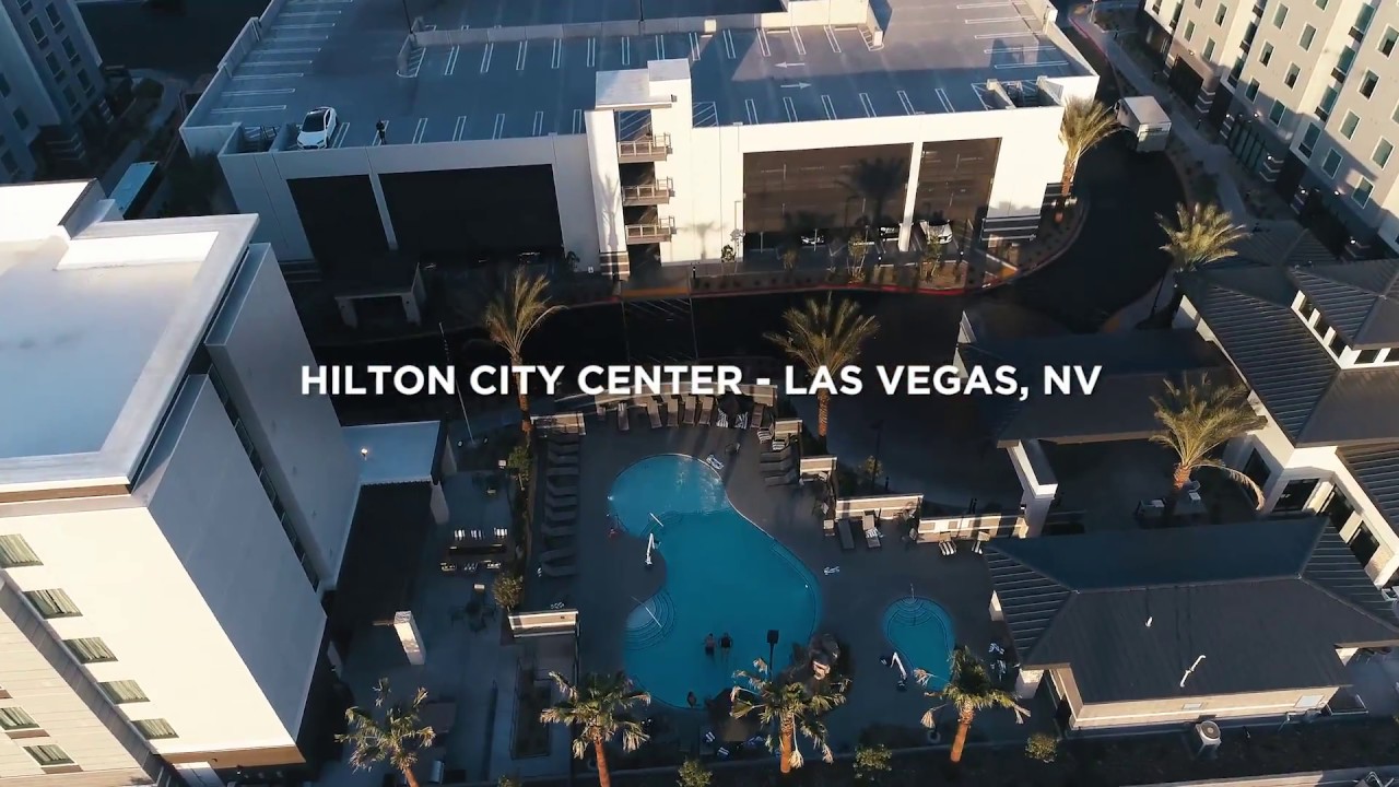 Aerial Video Of The Hilton Garden Inn And Homewood Suites Las Vegas City Center - Youtube
