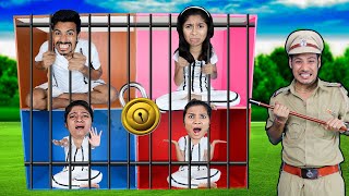 Living In 4 Colour JAIL Challenge | Pink,Blue,Red,Brown Colour JAIL | Pari's Lifestyle