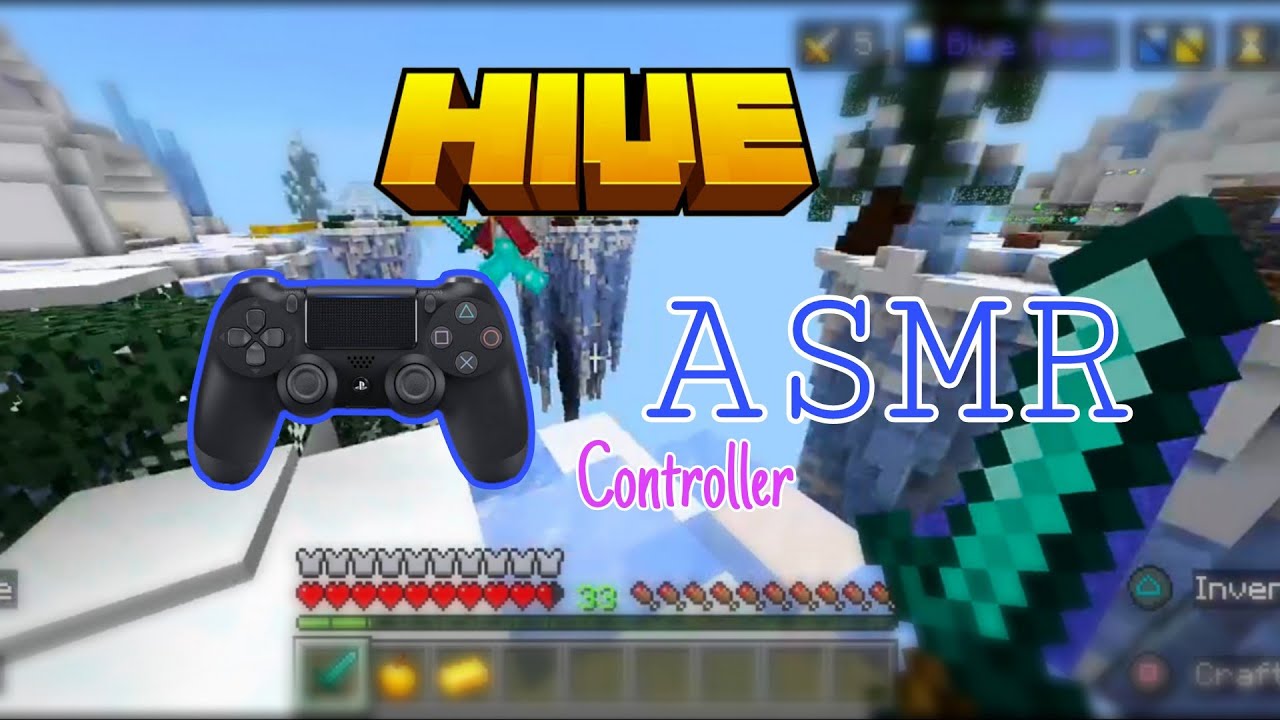 ใช้จอยเล่น Minecraft The Hive Bedwars Controller ASMR Gameplay - YouTube