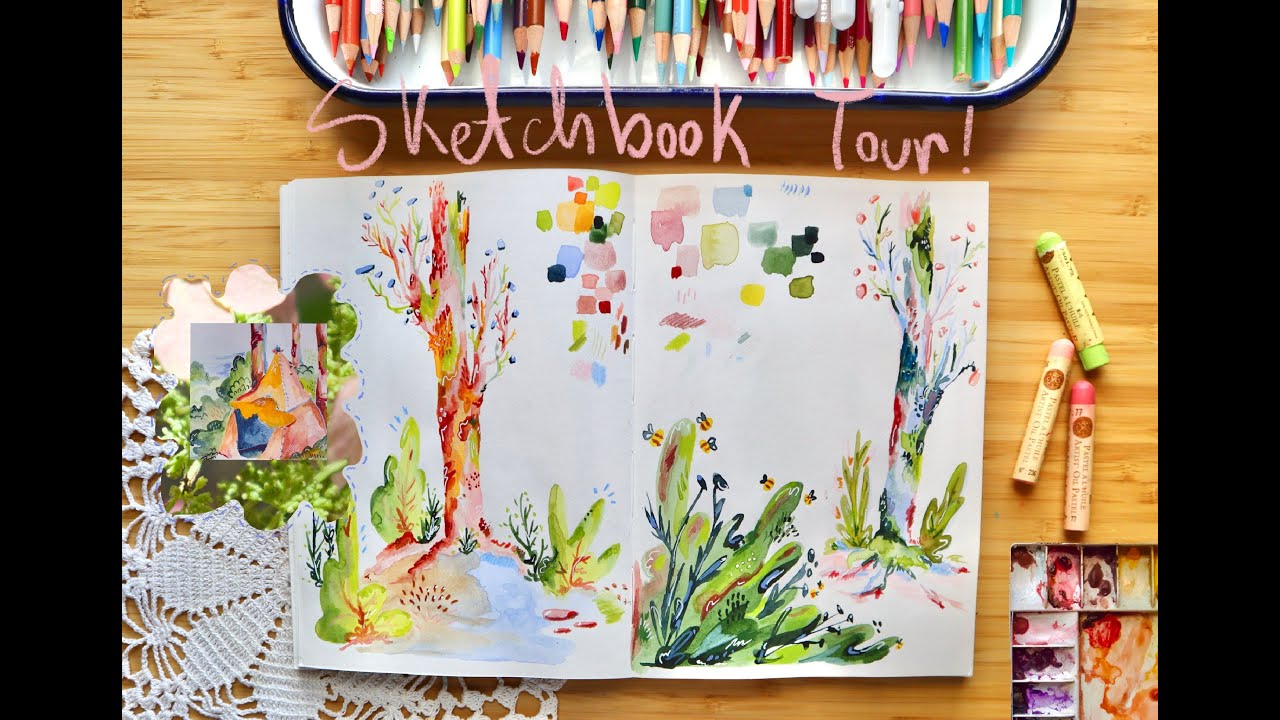Sketchbook Tour of an Odd Orange Sketchbook!