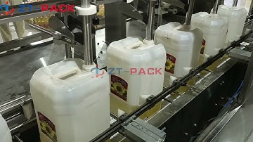 5-30kg drum jerry can edible oil filling machine by net weight with capping and labeling machine