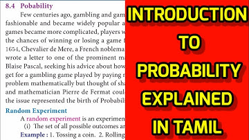Introduction to Probability in tamil|VJ Mathsster.