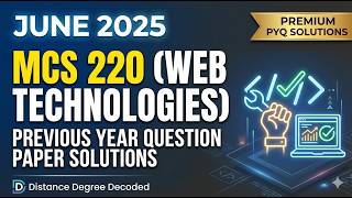 MCS 220 Solved Question Paper June 2025 | MCS 220 Important Questions | IGNOU TEE 2026 #ignou