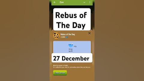 Zoo Rebus of the day 27 December | Riddle of the day zoo | #zoo #riddle #airdrop