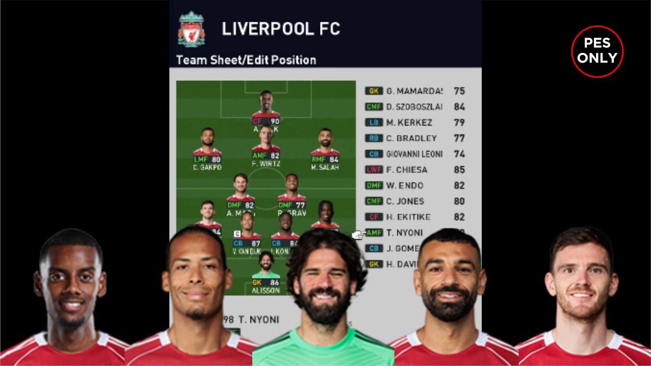 LIVERPOOL FC MINIFACE SEASON 2025-2026 PES 2021 (CPK or SIDER)