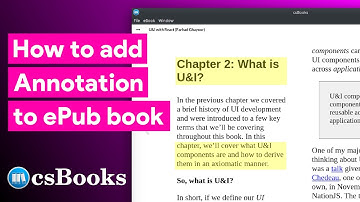 How to add annotation in csBooks | ePub Reader with Annotations