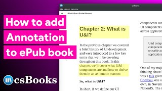 How to add annotation in csBooks | ePub Reader with Annotations