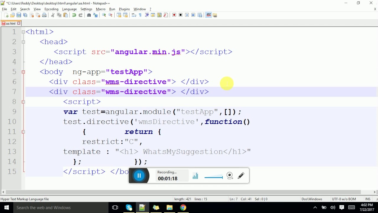Creating Directive As a Class In Angular JS - YouTube