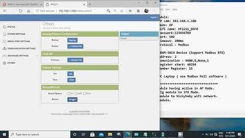 HF2211 Config STA Mode - Modbus RTU