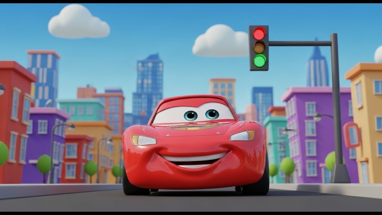 Benny the Green Car 💚🚗 | 3D Car Cartoon Story for Kids | Learn Traffic Lights | Kids Animation