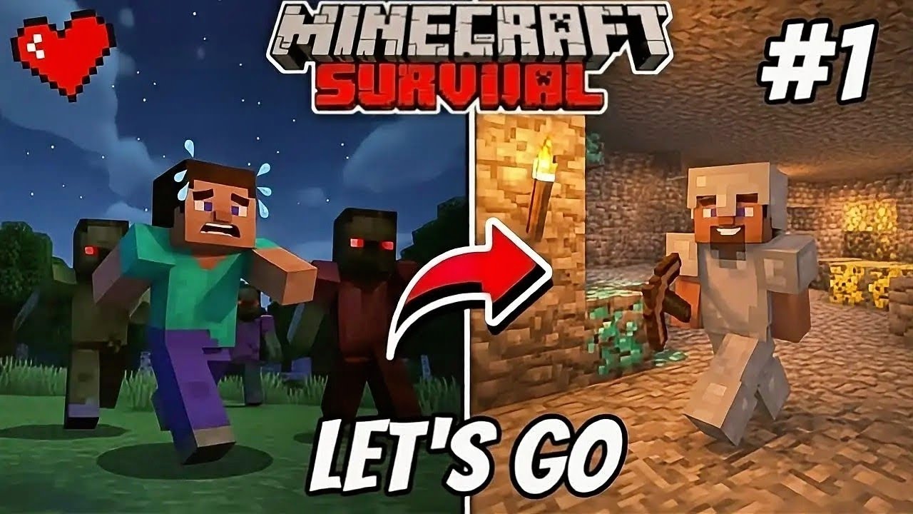 Minecraft Survival Series #1 🔥 First Night Survival! #viralvideo 