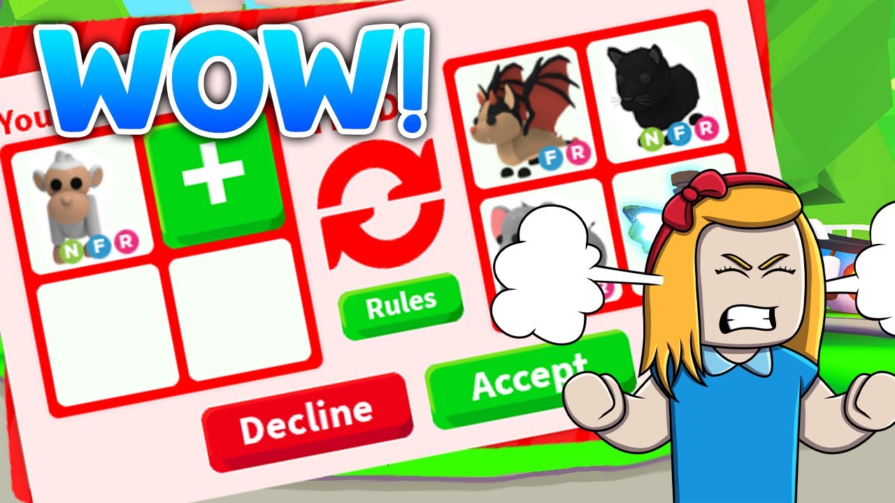 TRADING NEON ALBINO MONKEY (ADOPT ME ROBLOX TRADING PROOF)