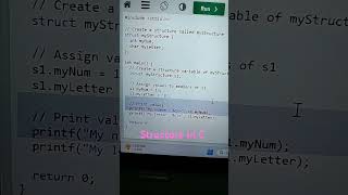 structure in C #cprogramming #python #coding #programming learn from basics 👍 👩‍💻