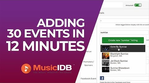 Adding 30 Events to a Venue Calendar in 12 minutes, sped up to a 3 minute video.