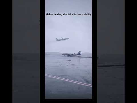 Landing abort due to low visibility | @IndiGo6E #airbus #indigo #csmia #planespotting #aviation