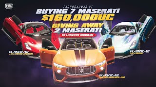 Buying 7 Maserati for $160,000 UC | 2 Maserati Giveaway | 🔥 PUBG MOBILE 🔥