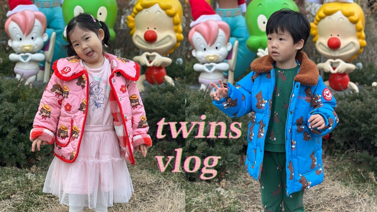 4살 쌍둥이 겨울일상 | 🎨드로잉카페 | 둘리뮤지엄
