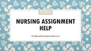 Nursing Assignment Help