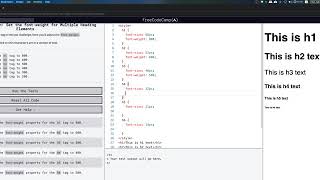 freeCodeCamp: Set the font-weight for Multiple Heading Elements