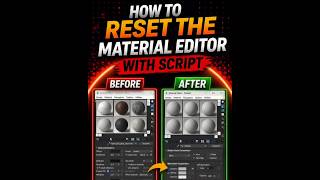 STOP Wasting Time! Reset Material Editor in 3ds Max (1 Click Script) #3dsmax #script #shortvideo