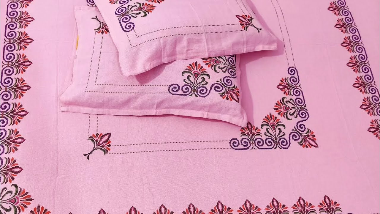 cross stitch double bedsheet 7710863253