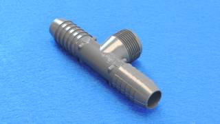 PVC Combination Insert Tee - Barb x Barb x MPT