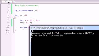 Buckys C++ Programming Tutorials   07   Basic Arithmetic