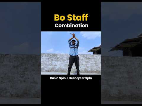 Bo Staff Skills: Basic to Helicopter Spin Combination | Lesson #21  #Shorts, #MartialArts, #BoStaff