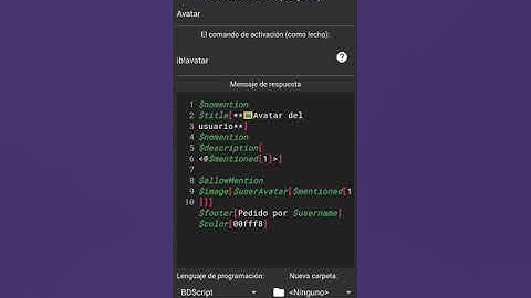 Comandos Say y Avatar para "BDFD"