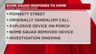 Williamston police respond to a potential explosive device at a residence