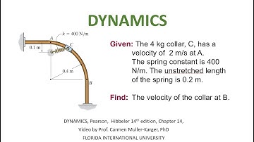 DYNAMICS, Example 14.3.4 Principle of Work and Energy