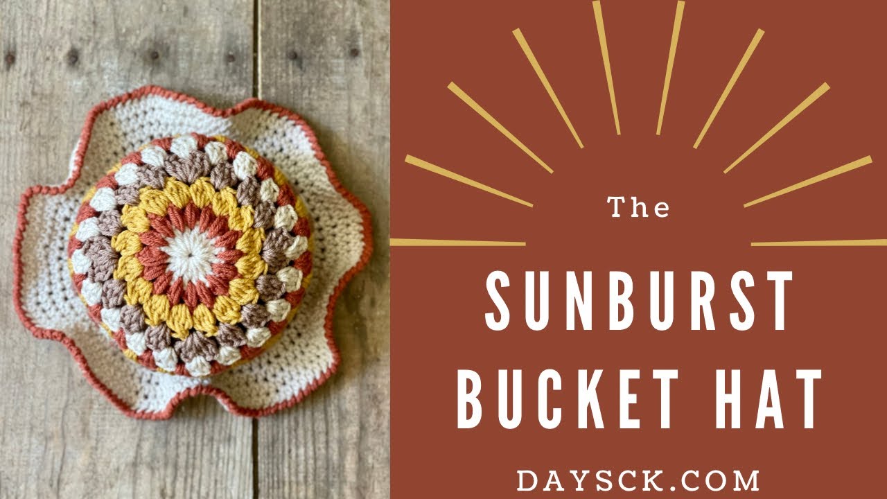 New STAHL x Free People Crochet Handknit O/S Colorful Soft Granny Boho Bucket Fergie Granny Square Hand Crochet Toyo Straw Bucket Hat  main image 2
