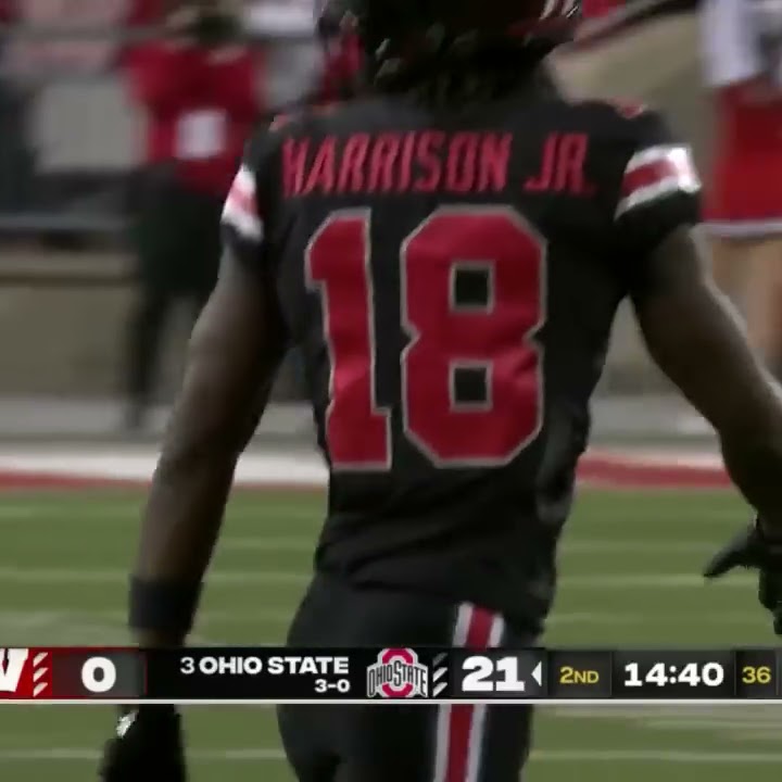 LOOK. Marvin Harrison Jr with an Apple Watch and designer cleats on the  field vs. Wisconsin