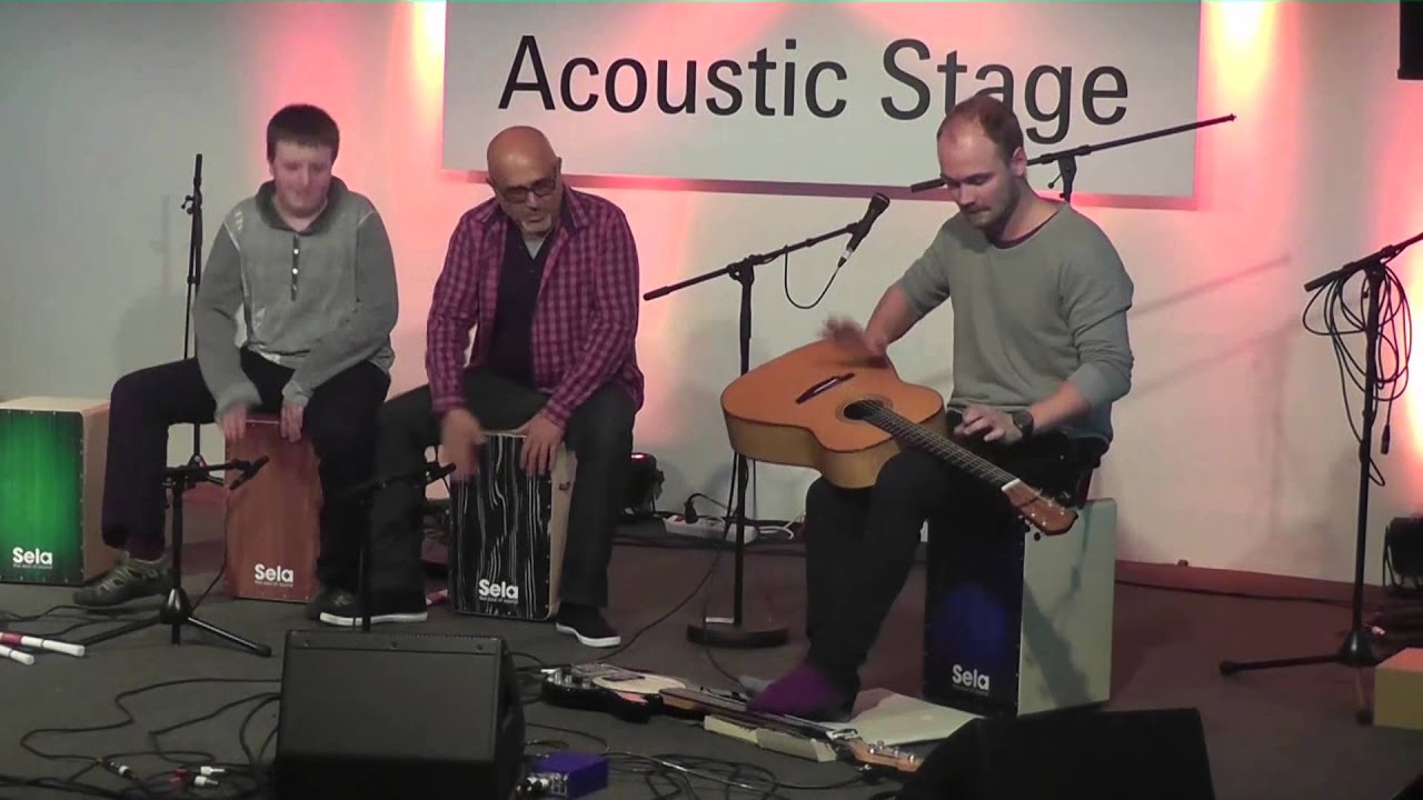 Cajon Hakim Ludin, Max Gerwien & Gitarrist Frankfurt Musikmesse 2015