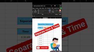 Separate Time &amp; Hour / #excel #advance #exceltips #exceltricks #shortvideo #shorts #youtubeshorts