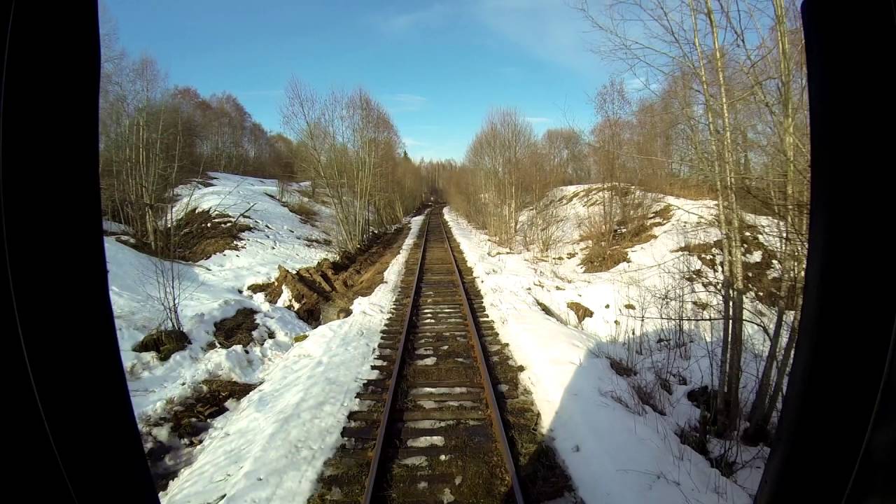 [РЖД] Вид из последнего вагона поезда Окуловка — Неболчи