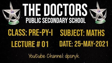 Class Pre-Py-1 Maths Lecture # 1 25-May-2021 dpsryk