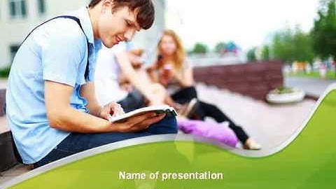 Student Reading a Book PowerPoint Template by PoweredTemplate.com
